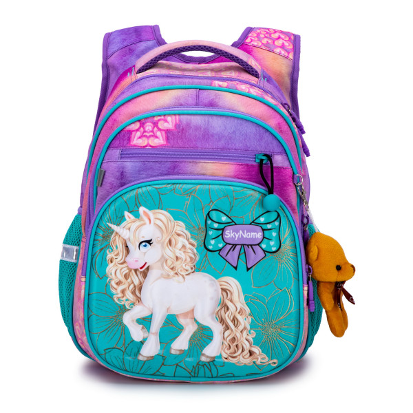 Рюкзак для дівчинки молодших класів, три відділи, Winner One/Sky Name, різнокольоровий