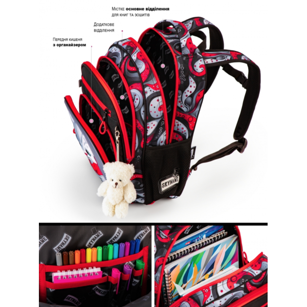 Школьный рюкзак для девочек с изображением котика в наушниках Школьный рюкзак для девочек с изображением котика в наушниках