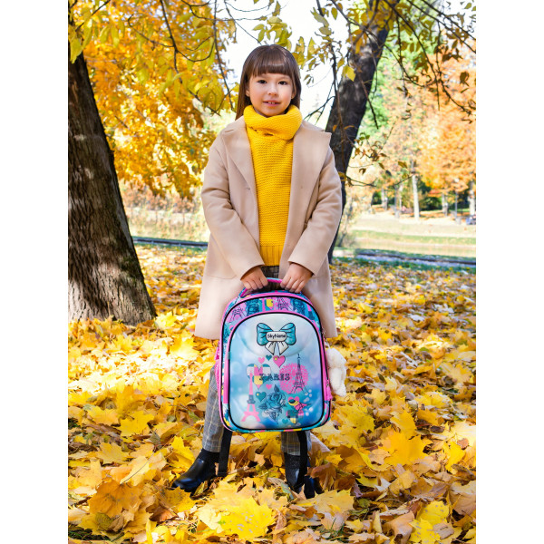Ранец жесткий каркас для девочки на 2 отделения Winner One/Sky Name, разноцветный Ранец жесткий каркас для девочки на 2 отделения Winner One/Sky Name, разноцветный