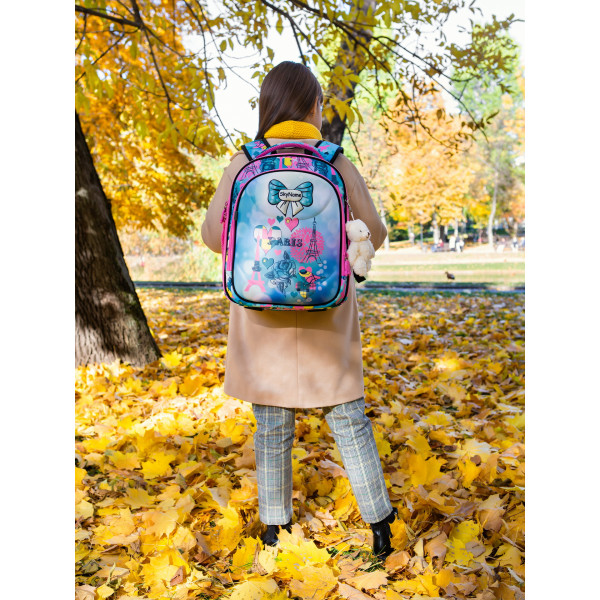 Ранец жесткий каркас для девочки на 2 отделения Winner One/Sky Name, разноцветный Ранец жесткий каркас для девочки на 2 отделения Winner One/Sky Name, разноцветный