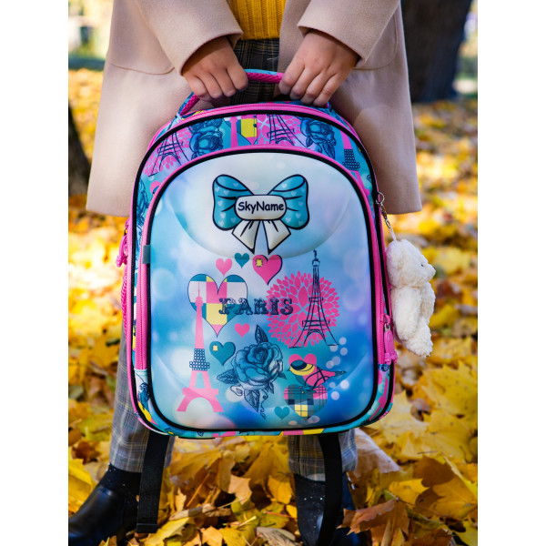 Ранец жесткий каркас для девочки на 2 отделения Winner One/Sky Name, разноцветный Ранец жесткий каркас для девочки на 2 отделения Winner One/Sky Name, разноцветный