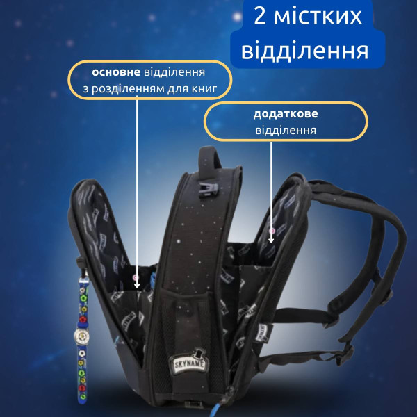 Шкільний рюкзак з космосом для хлопчиків 1-4 класів