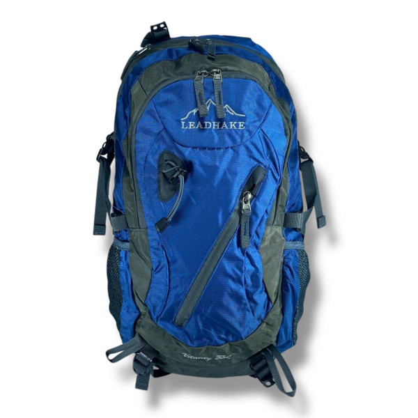 Туристичний рюкзак синього кольору на 50 л, водовідштовхувальний з ортопедичною спинкою