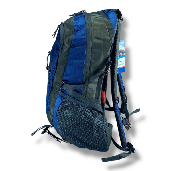 Туристичний рюкзак синього кольору на 50 л, водовідштовхувальний з ортопедичною спинкою