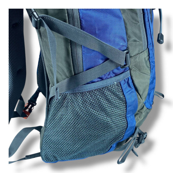 Туристичний рюкзак синього кольору на 50 л, водовідштовхувальний з ортопедичною спинкою