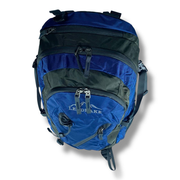 Туристичний рюкзак синього кольору на 50 л, водовідштовхувальний з ортопедичною спинкою