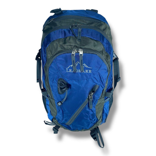 Туристичний рюкзак синього кольору на 50 л, водовідштовхувальний з ортопедичною спинкою