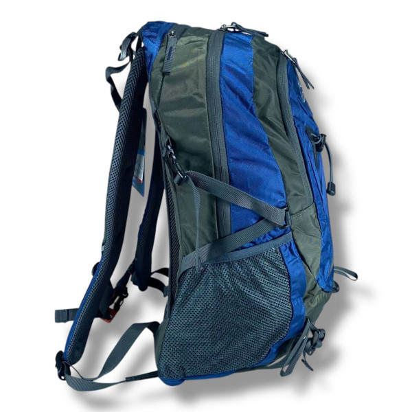 Туристичний рюкзак синього кольору на 50 л, водовідштовхувальний з ортопедичною спинкою