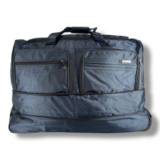 Вместительная дорожная сумка на колесах 110 л синяя