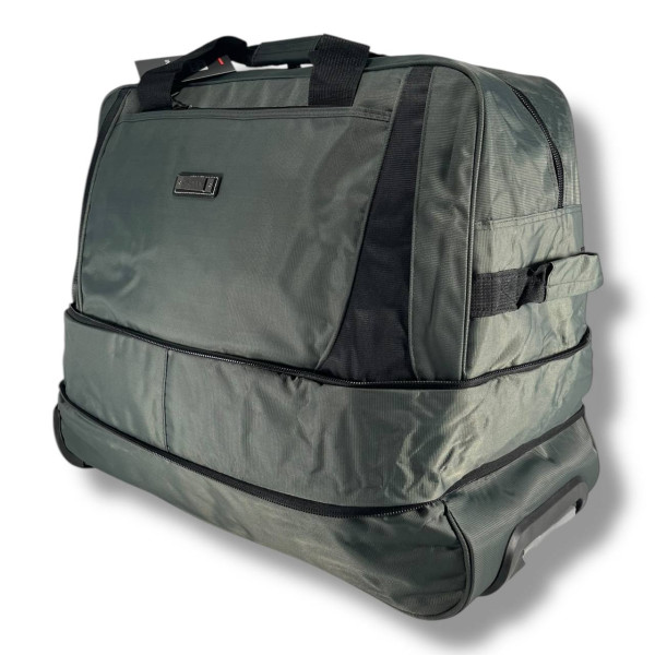 Вместительная и стильная дорожная сумка на колесах, 90 л, серая Вместительная и стильная дорожная сумка на колесах, 90 л, серая