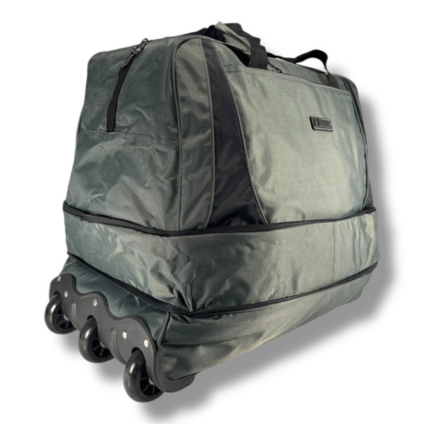 Вместительная и стильная дорожная сумка на колесах, 90 л, серая Вместительная и стильная дорожная сумка на колесах, 90 л, серая