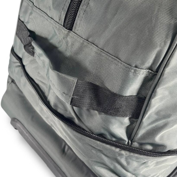 Вместительная и стильная дорожная сумка на колесах, 90 л, серая Вместительная и стильная дорожная сумка на колесах, 90 л, серая