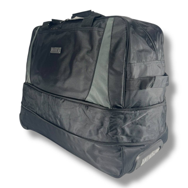 Вместительная и стильная дорожная сумка на колесах, 90 л, черная Вместительная и стильная дорожная сумка на колесах, 90 л, черная