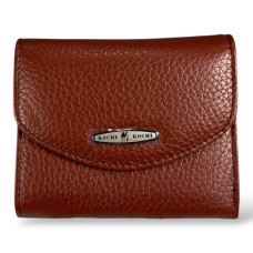 Кошелек женский из натуральной кожи, коричневый, компактный, с монетницей и магнитной застежкой, 12×10 см