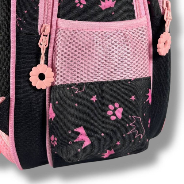 Каркасный школьный рюкзак для девочек 6-9 лет, черный, вместительный и легкий, принт Балерина Каркасный школьный рюкзак для девочек 6-9 лет, черный, вместительный и легкий, принт Балерина