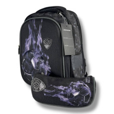 Шкільний рюкзак для хлопчиків 6–9 років з принтом М'ячик з пеналом у комплекті