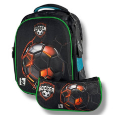 Школьный рюкзак для мальчика с пеналом, компактный, прочный и удобный, принт Мячик