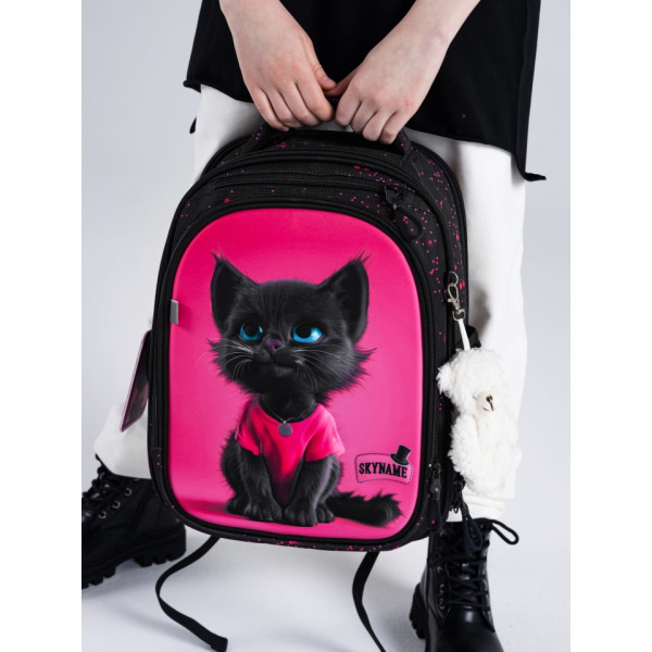 Школьный набор 6 в 1, рюкзак и аксессуары Winner с котиком для девочек, брелок в комплекте Школьный набор 6 в 1, рюкзак и аксессуары Winner с котиком для девочек, брелок в комплекте