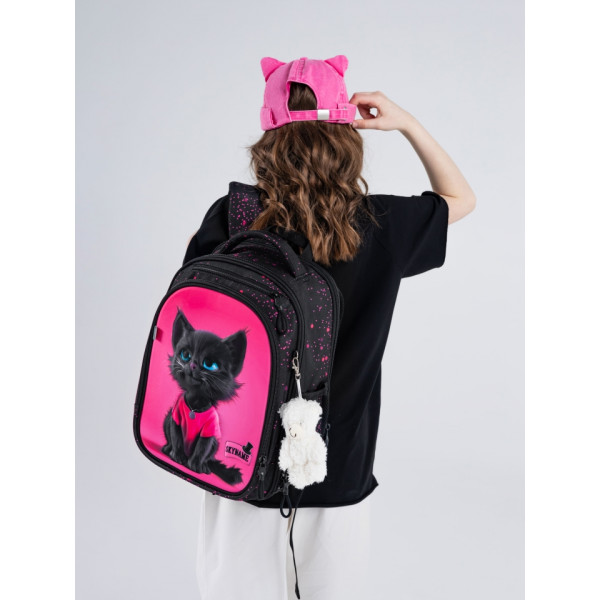 Школьный набор 6 в 1, рюкзак и аксессуары Winner с котиком для девочек, брелок в комплекте Школьный набор 6 в 1, рюкзак и аксессуары Winner с котиком для девочек, брелок в комплекте