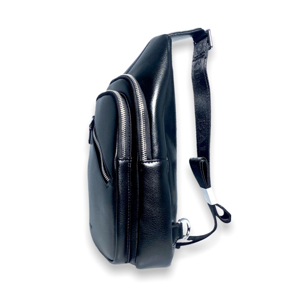 Сумка через плечо слинг мужская F1105 два отдела дополнительный карман размер:30*16*7см черный