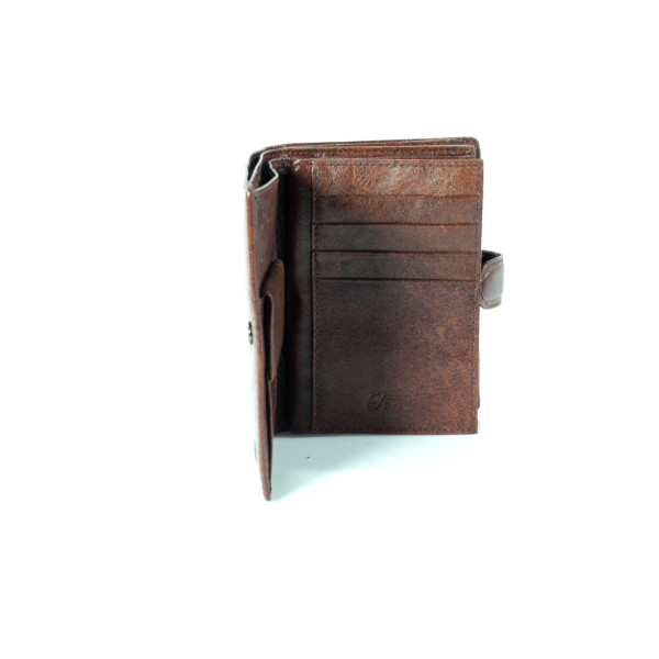 Стильний чоловічий гаманець з натуральноі шкіри на два відділення для купюр, коричневий Стильний чоловічий гаманець з натуральноі шкіри на два відділення для купюр, коричневий