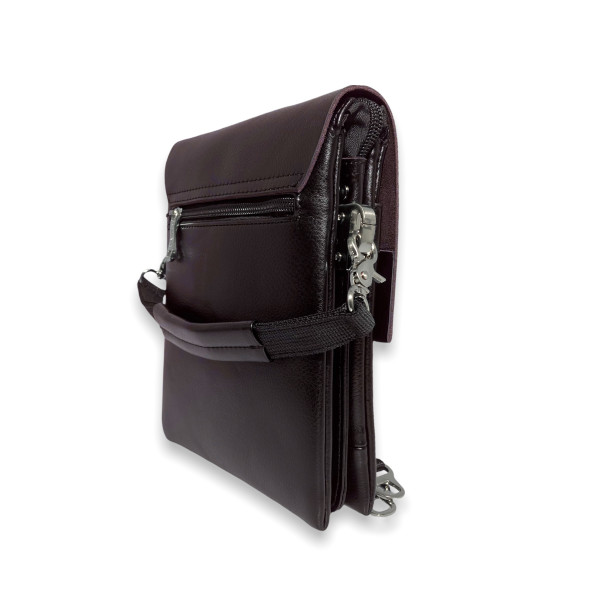 Сумка чоловіча через плече BaliFord F6771-2 три відділи, кишені під клапаном, розм. 22*18*4см, коричнева