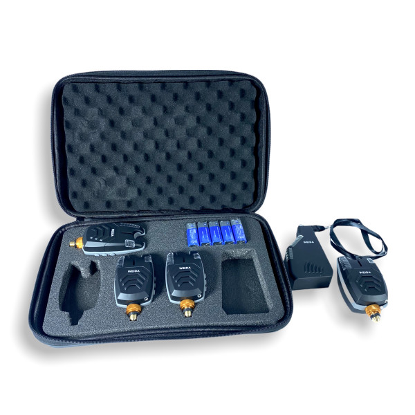 Набор сигнализаторов поклевки рыбы WEIDA, FA210-4 в кейсе. радиус действия 150 м