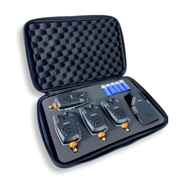 Набор сигнализаторов поклевки рыбы WEIDA, FA210-4 в кейсе. радиус действия 150 м