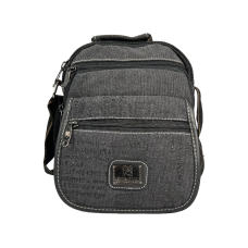 Сумка через плечо на шесть отделений, черная