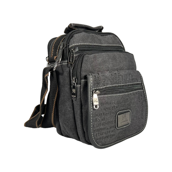 Сумка через плечо на шесть отделений, черная Сумка через плечо на шесть отделений, черная