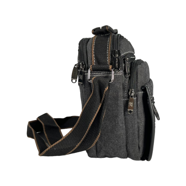 Сумка через плечо на шесть отделений, черная Сумка через плечо на шесть отделений, черная