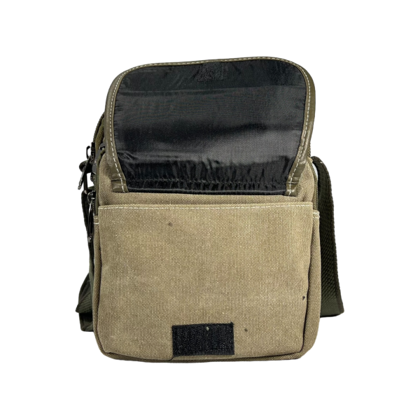 Брезентовая крепкая сумка через плечо на шесть отделений, цвет хаки
