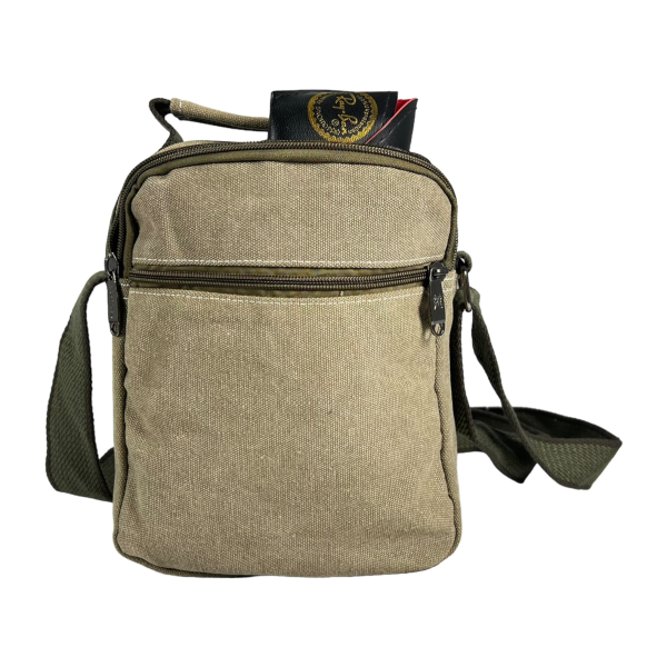 Брезентовая крепкая сумка через плечо на шесть отделений, цвет хаки