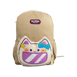 Школьный рюкзак на два отделения бежевый с принтом Pusheen. Школьный рюкзак на два отделения бежевый с принтом Pusheen.