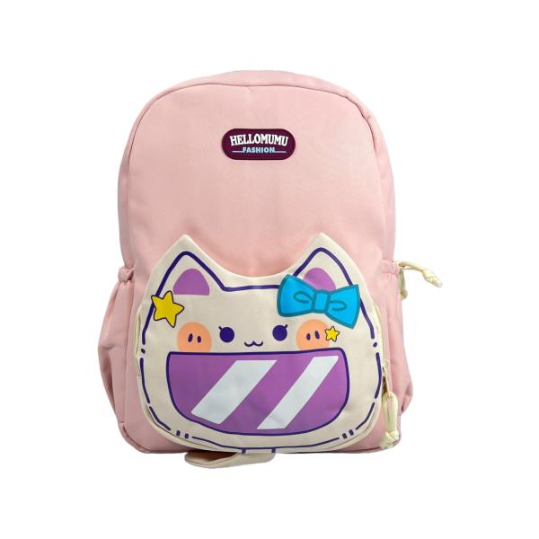 Школьный рюкзак на два отделения розовый с принтом Pusheen.