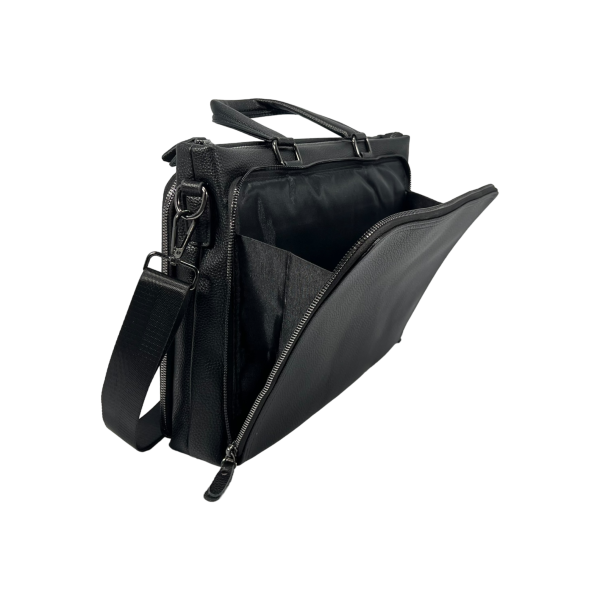 Мужская черная сумка для ноутбука на отделения Мужская черная сумка для ноутбука на отделения