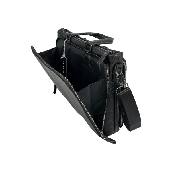 Мужская черная сумка для ноутбука на отделения Мужская черная сумка для ноутбука на отделения