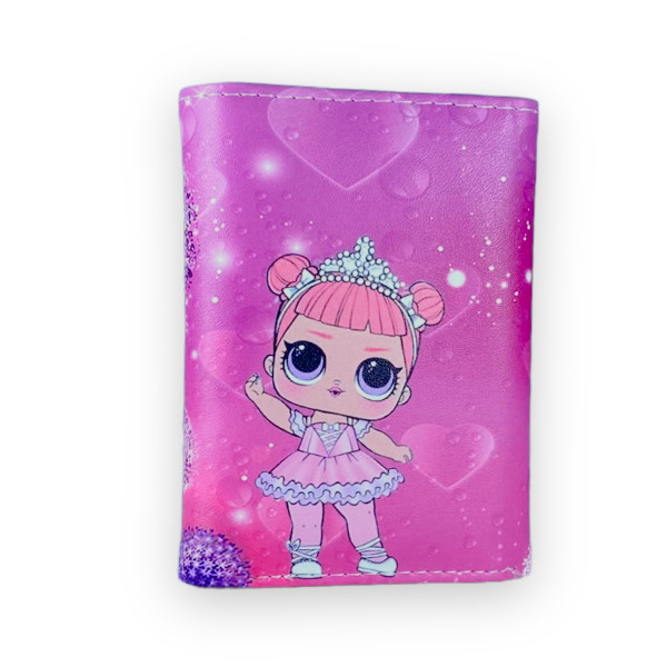 Кошелек детский, 2 отдела для купюр, 4 ячейки для карточек, размер: 12*9*2 см, принт Лол принцесса