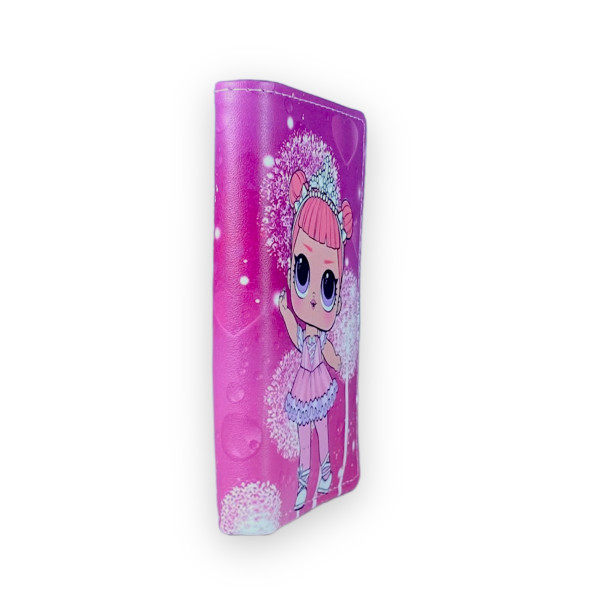 Кошелек детский, 2 отдела для купюр, 4 ячейки для карточек, размер: 12*9*2 см, принт Лол принцесса