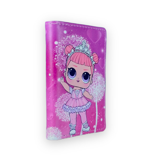 Кошелек детский, 2 отдела для купюр, 4 ячейки для карточек, размер: 12*9*2 см, принт Лол принцесса