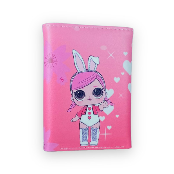 Кошелек детский, 2 отдела для купюр, 4 ячейки для карточек, размер: 12*9*2 см, принт зайчик Лол