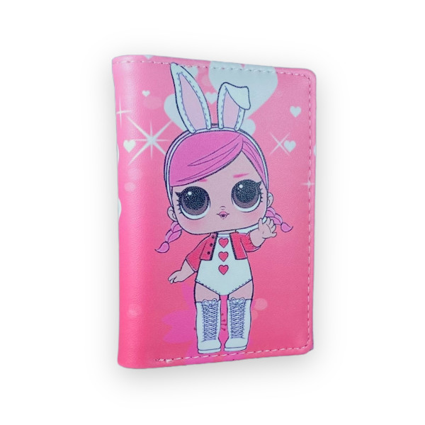 Кошелек детский, 2 отдела для купюр, 4 ячейки для карточек, размер: 12*9*2 см, принт зайчик Лол