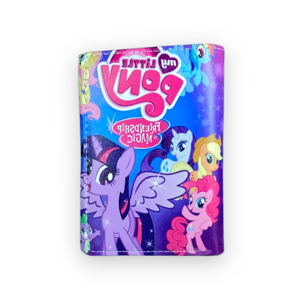 Кошелек детский, 2 отдела для купюр, 4 ячейки для карточек, размер: 12*9*2 см, принт пони