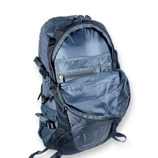 Туристический рюкзак на 35 л, два отдела, чехол от дождя, жесткий каркас, серый