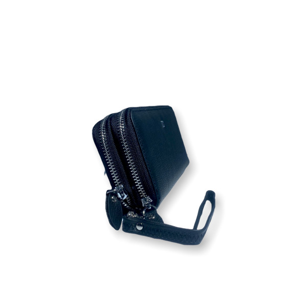 Мужской портмоне из натуральной кожи, два основных отдела на молнии Мужской портмоне из натуральной кожи, два основных отдела на молнии