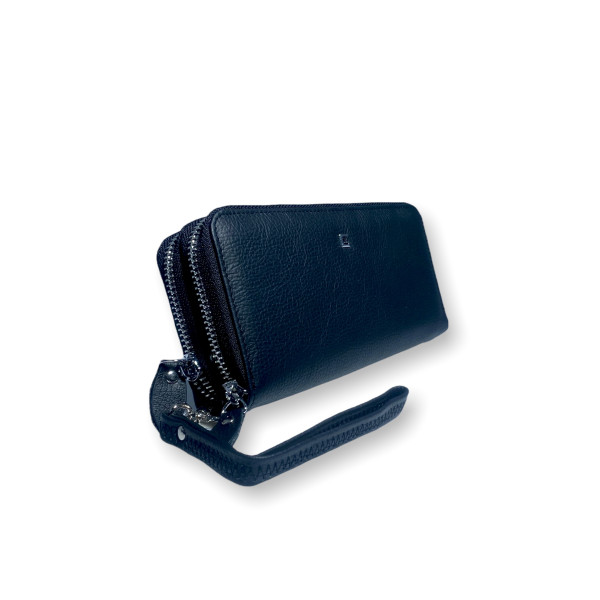 Мужской портмоне из натуральной кожи, два основных отдела на молнии Мужской портмоне из натуральной кожи, два основных отдела на молнии