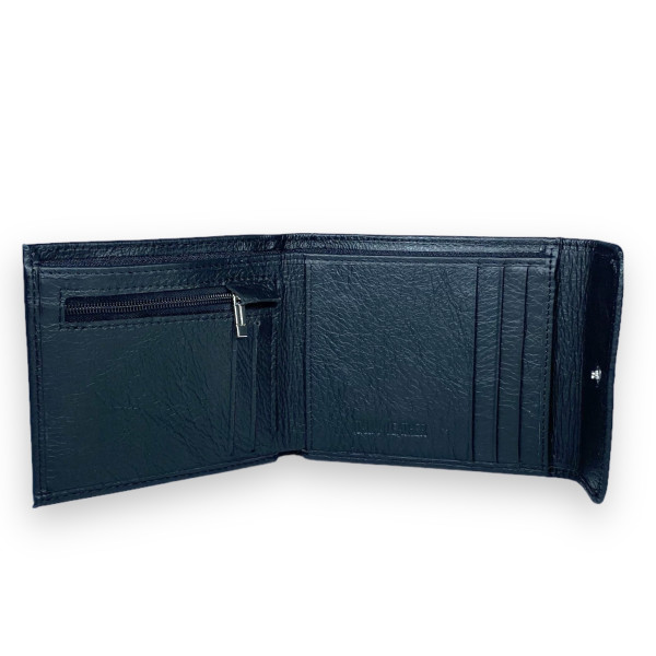 Кожаный мужской кошелек, фиксируемый кнопкой Кожаный мужской кошелек, фиксируемый кнопкой