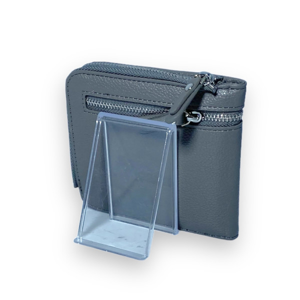 Женский кошелек экокожа наружное отделение 4 ячейки для карточек размер: 12*11*3 см серый Женский кошелек экокожа наружное отделение 4 ячейки для карточек размер: 12*11*3 см серый