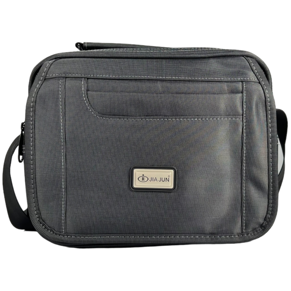 Сумка через плечо на четыре отделения, 6 л, застежка на молнии и липучке, серая