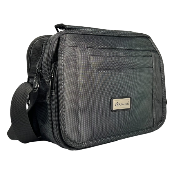 Сумка через плечо на четыре отделения, 6 л, застежка на молнии и липучке, серая